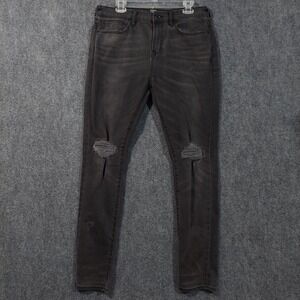 PRPS Jeans Mens 33 Black Distressed Stretch Slim‎ Fit Denim Ripped Knee Pants